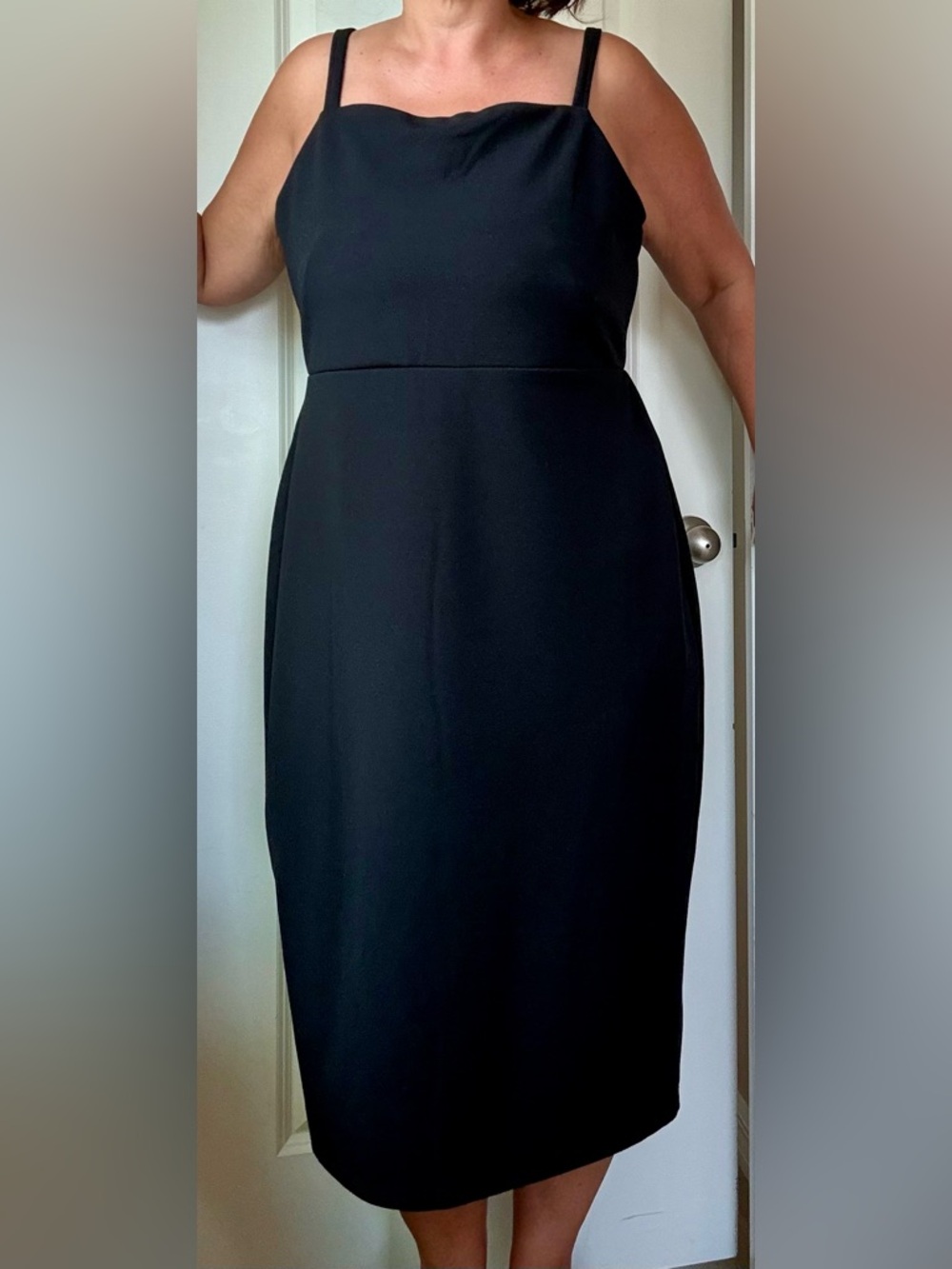 torrid Black Midi Sheath Dress with Slim Straps